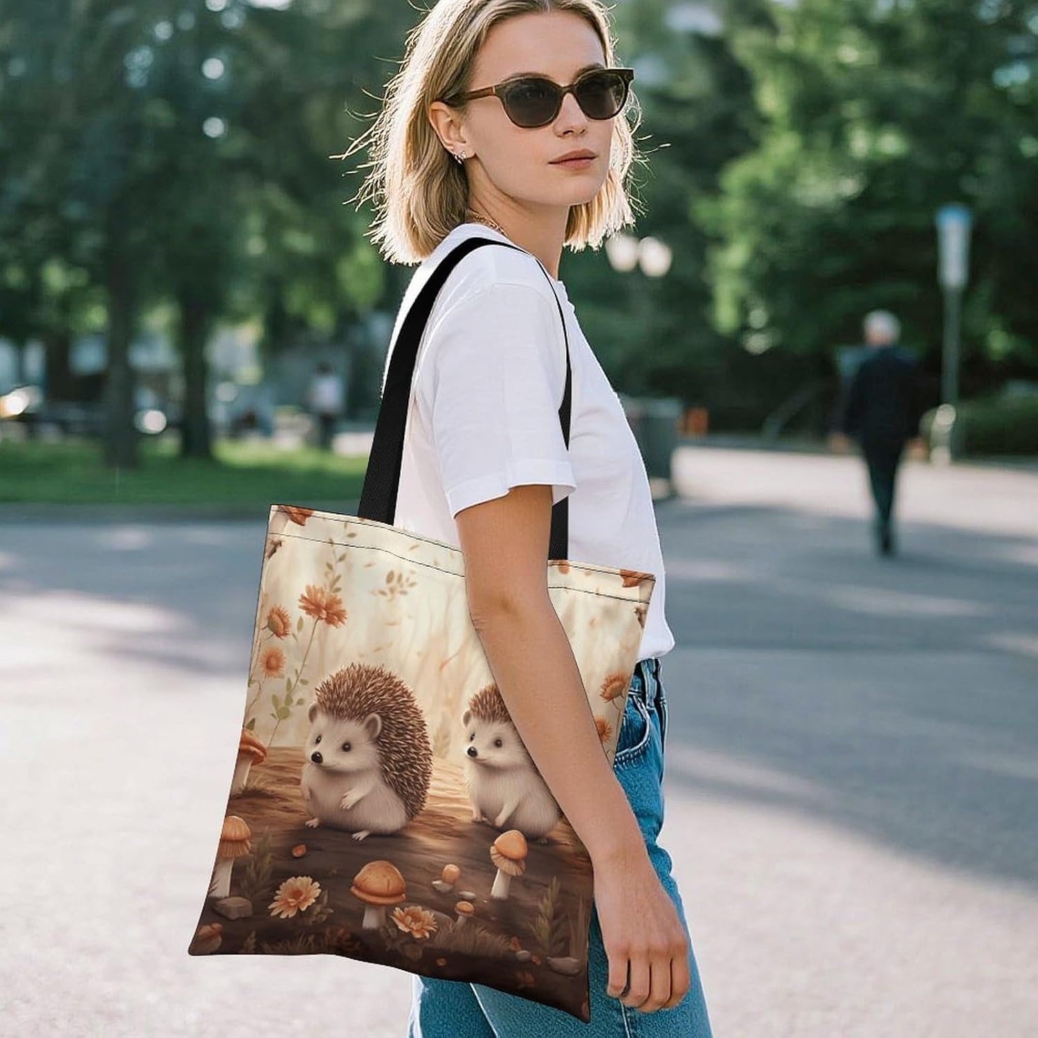 Cute Aesthetic Canvas Tote Bag for Women Lady Reusable Grocery Bag image 2