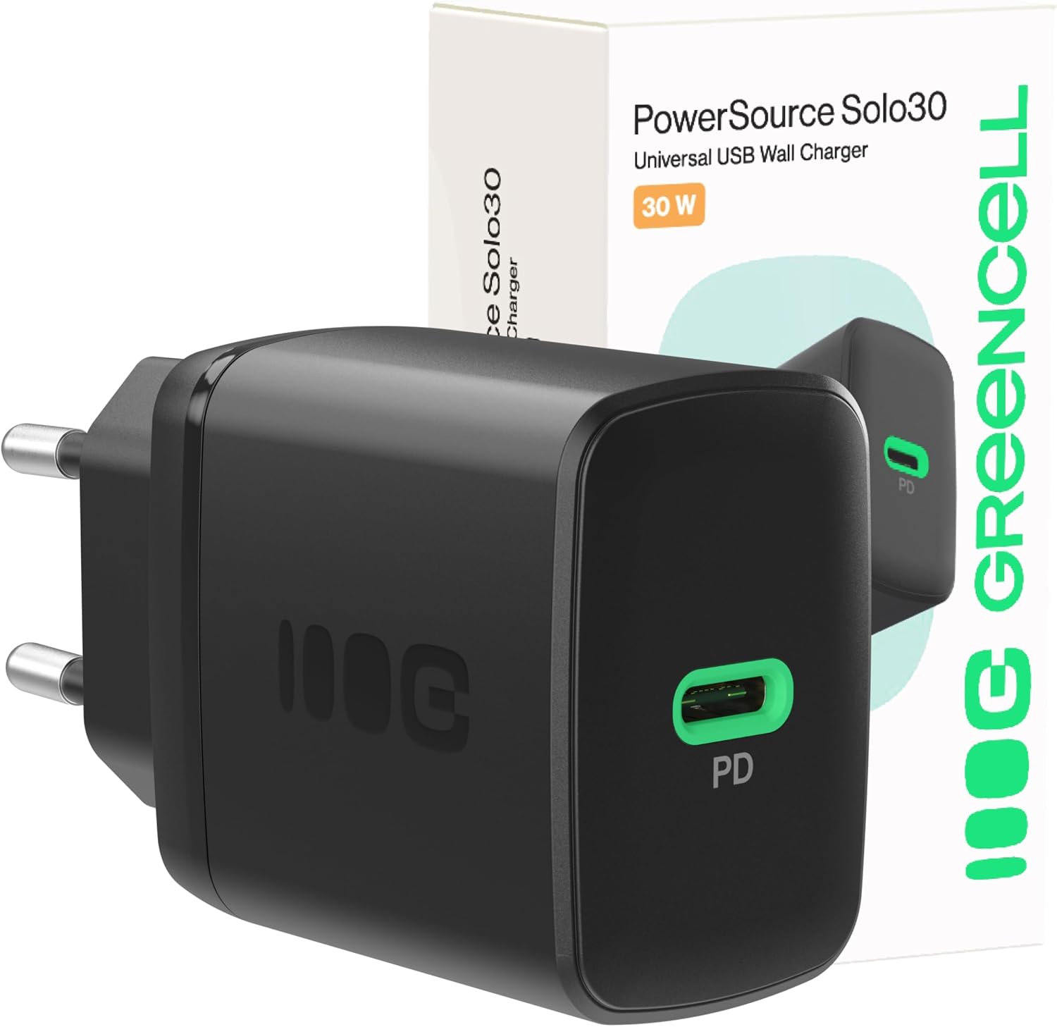 Greencell PowerSource Solo30 30W USB-C დამტენი