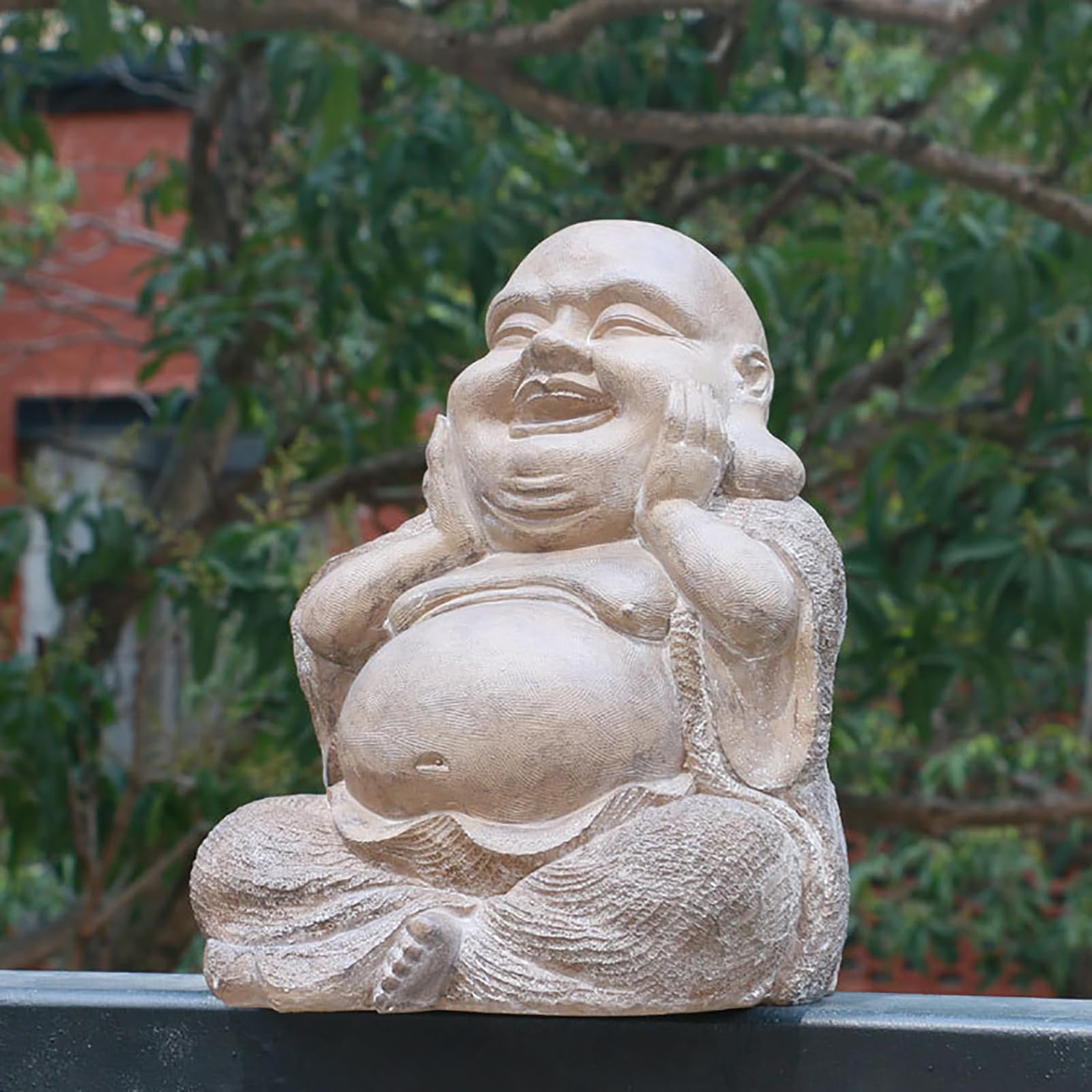 YXCQHZM Laughing Buddha Statue Garden Ornaments Outdoor Chinese Feng Shui Figurine for Good Luck And Attract Wealth