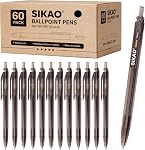 Black Pens Bulk 60 Pack –Smooth Writing 1.0mm Click Black Ballpoint Pens with Translucent Barrel, Reliable Bulk Pens for Office, School, Home & Restaurant Server Use