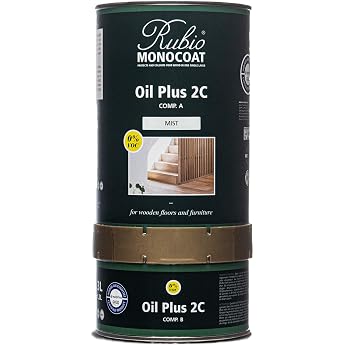 Rubio Monocoat Wood Oil Finish 52 m  - Mist Oil Plus 2C Quick Drying Environmentally Friendly Linseed Wood Oil for Indoor Use Includes Accelerator Part B Protector 1.3L