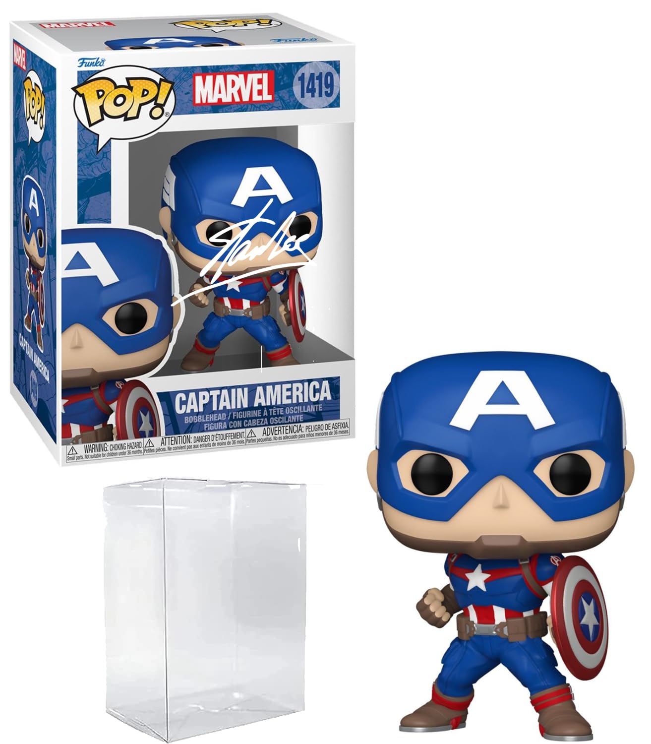 FUNKO POP キャプテン アメリカ 直筆サイン キャプテンアメリカ FUNKO POP アンソニーマッキー サイン MARVEL Stan