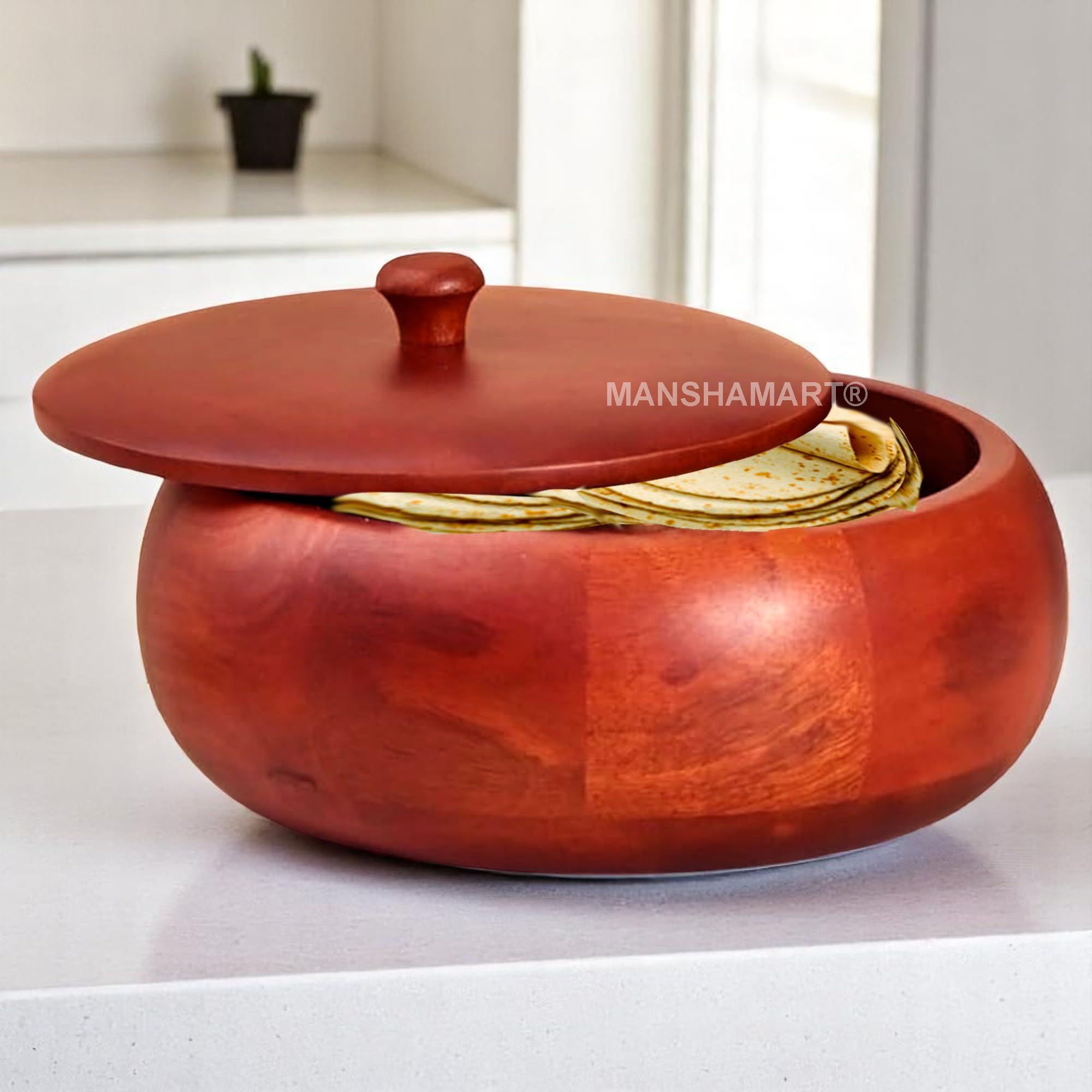 Mango wood Chapati Box/Casserole/wooden hotpot roti box/chapati holder/Wooden Chapati Box for Kitchen Roti Server Tableware-picture-11