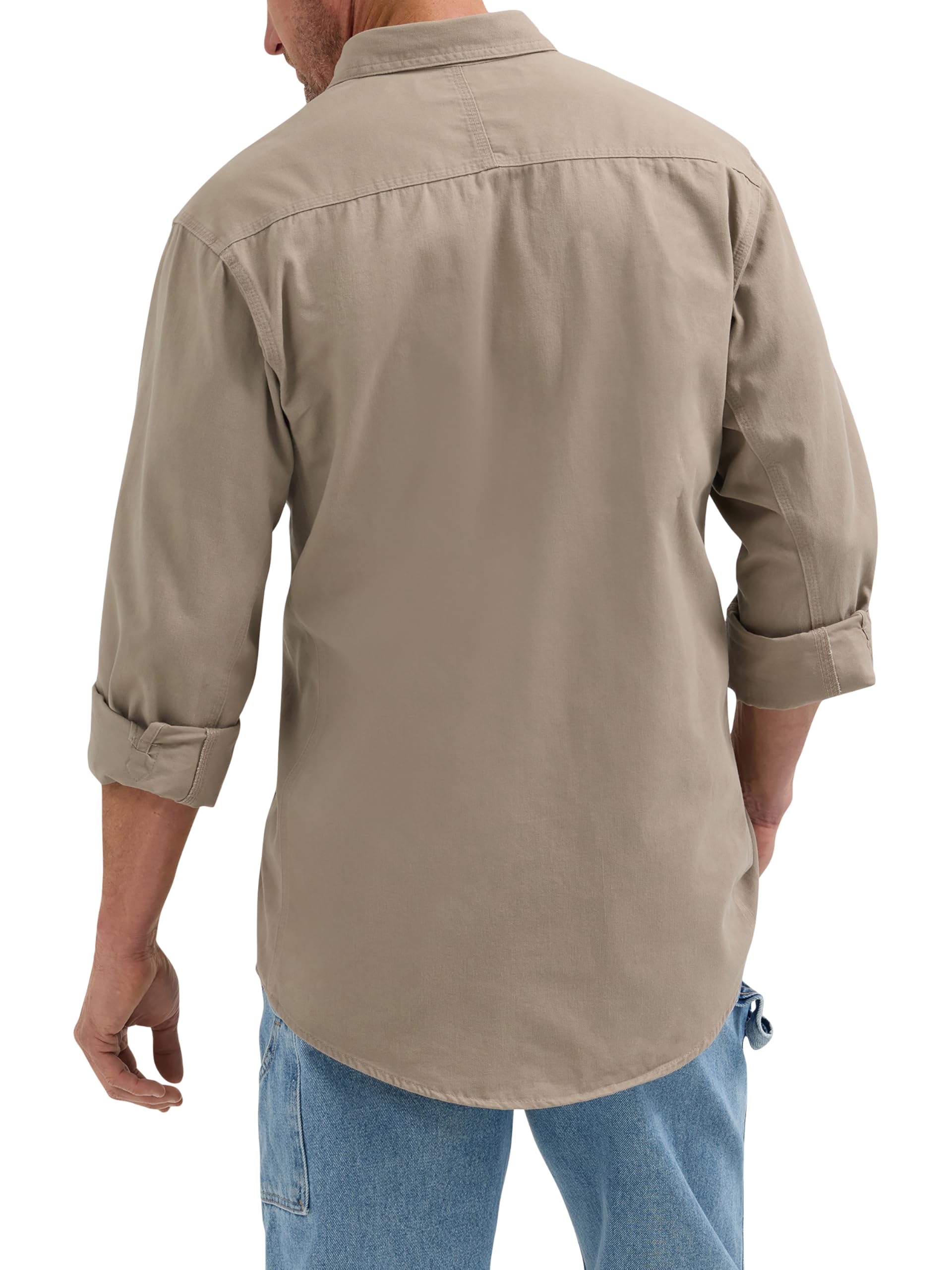 Wrangler Camisa de Trabajo de Manga Larga de Sarga Logger Camisa Hombre