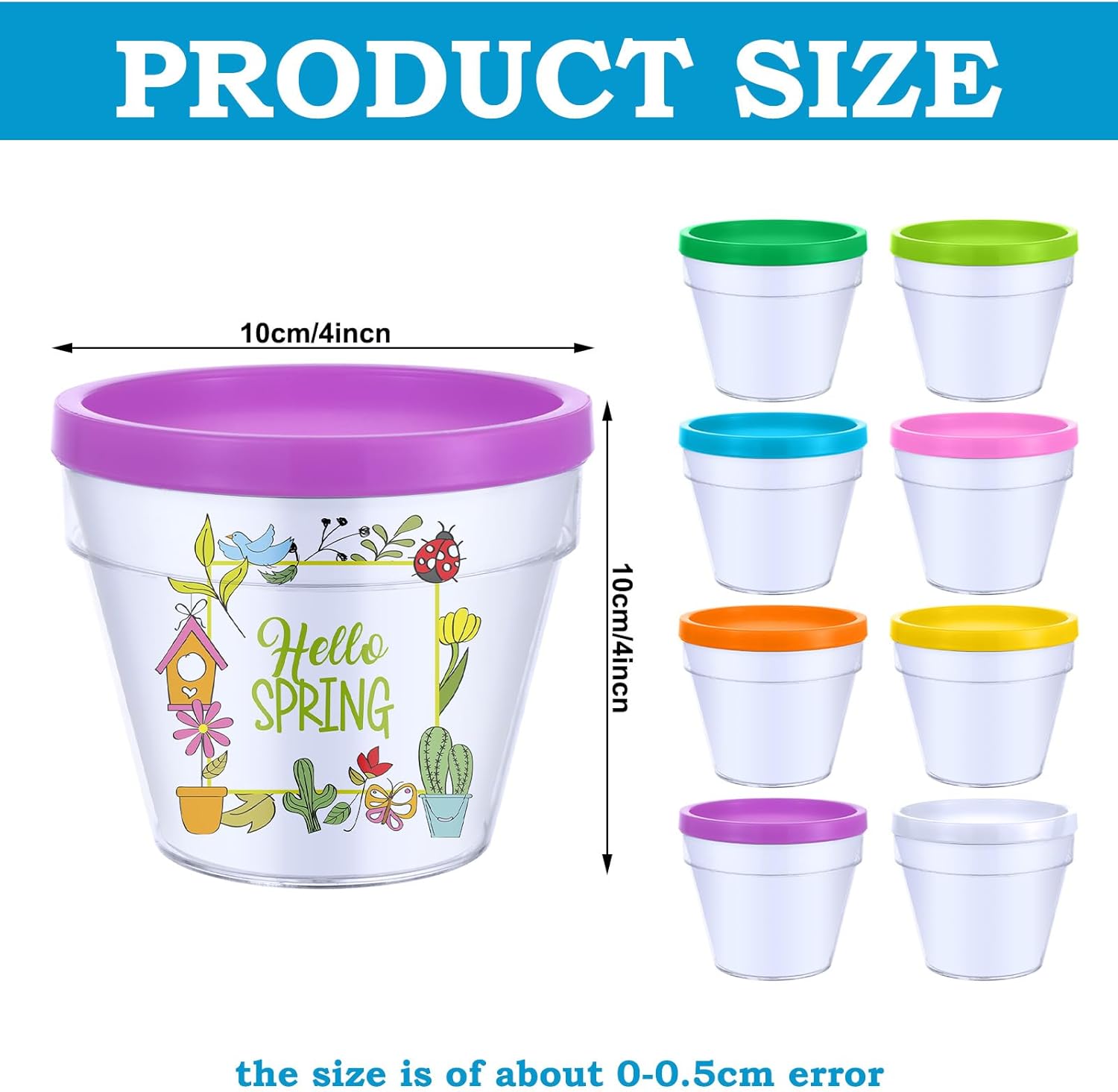 Meanplan 28 Pcs Spring Crafts 16 Spring DIY Flower Pots Paint Your Own Ornament Kit DIY Craft Flower Pot 12 Colorful Markers, Decorate Your Own Home