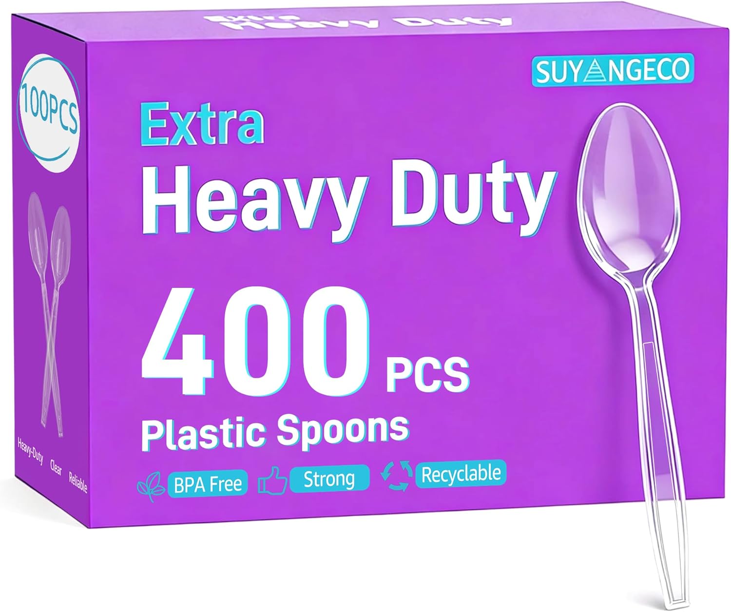 360 Count Clear Plastic Forks Spoons Knives Bulk Heavy Duty Plastic Silverware Disposable Cutlery Set Thick Durable Party Utensils for Dinner,Daily Use,Picnic