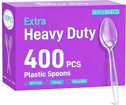 Miniatura 8 de Juego de cubiertos de plástico transparente de 360 unidades, tenedores, cucharas, cuchillos, utensilios desechables resistentes, paquete a granel