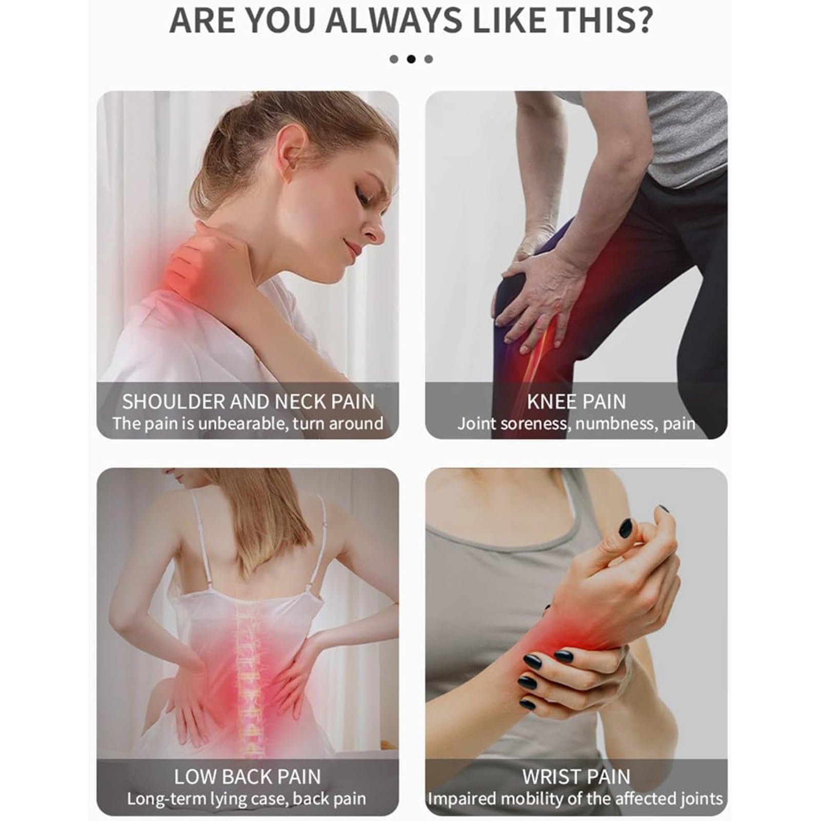 Apparecchiatura portatile di fisioterapia della macchina di terapia ad ultrasuoni per sollievo dal dolore e massaggio muscolare, trattamento profondo del tessuto per ginocchia, spalle, collo e lombare