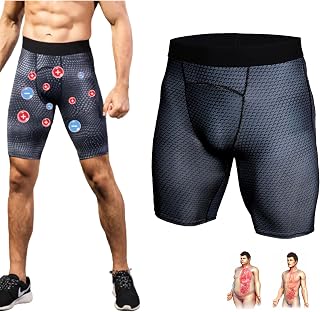 IONIC Energy Field Therapy Compression Shorts for Men, Men's Tight PRO Shorts Sports Fitness Running (Black,X-Large)
