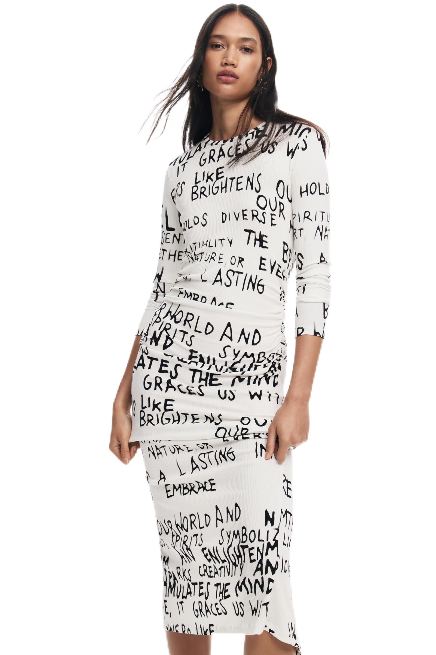 Desigual Womens Woman Knit Dress Long Sleeve