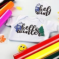 Vista 6 de Puff Vinyl Transferencia de calor – 8 hojas (12 x 10 pulgadas) de vinilo de transferencia de calor blanco 3D Puff HTV negro Puff hierro sobre vinilo