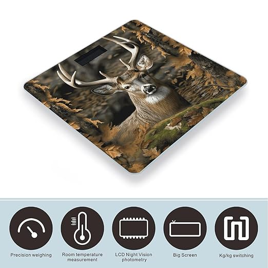Báscula Corporal Digital VstaDank Camuflaje Ciervo Vidrio Templado miniatura 3