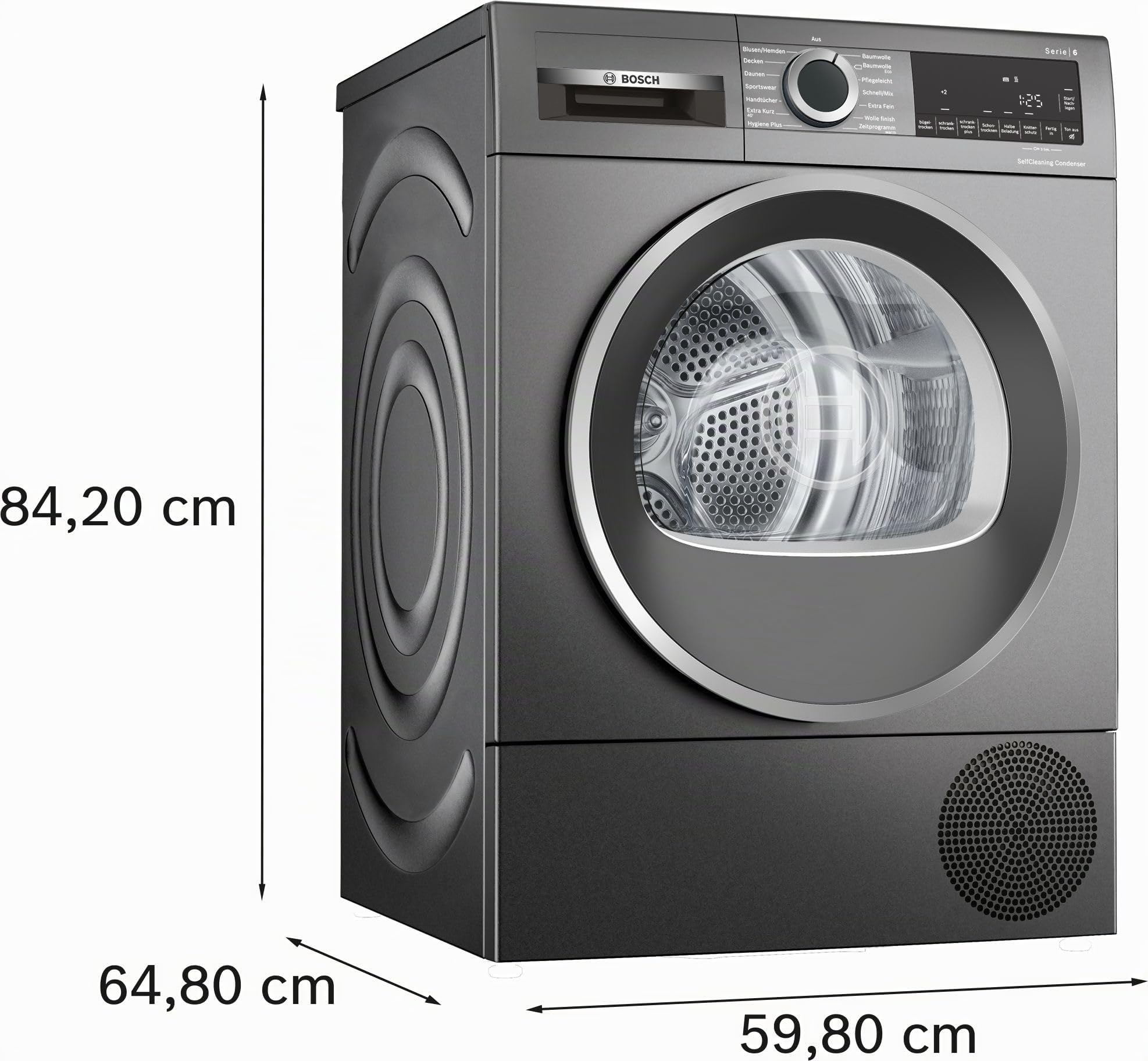 Bosch WQG2450R10 Serie 6 - Secadora de bomba de calor, 9 kg, sistema de secado sensible, estructura de tambor respetuosa con el tejido, secado óptimo AutoDry, diseño antivibración, más estabilidad