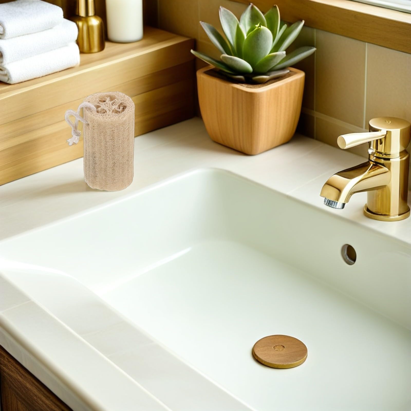 VALICLUD Esponjas de Lufa Naturales Exfoliantes 12 Piezas Paquete de Lufa de Baño Larga y Resistente 10 CM Diámetro 4-6 CM Depurador Corporal para Piel Seca y Ducha Uso Casa y Viajes