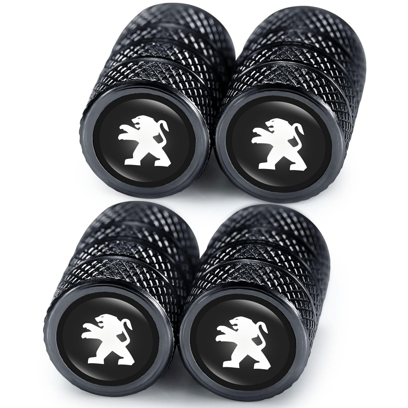 4 Cappucci Valvole In Metallo Per Peugeot 2008 E-2008 GT Line 2020-2025 - Copripolvere Antiruggine Con Guarnizione In Gomma