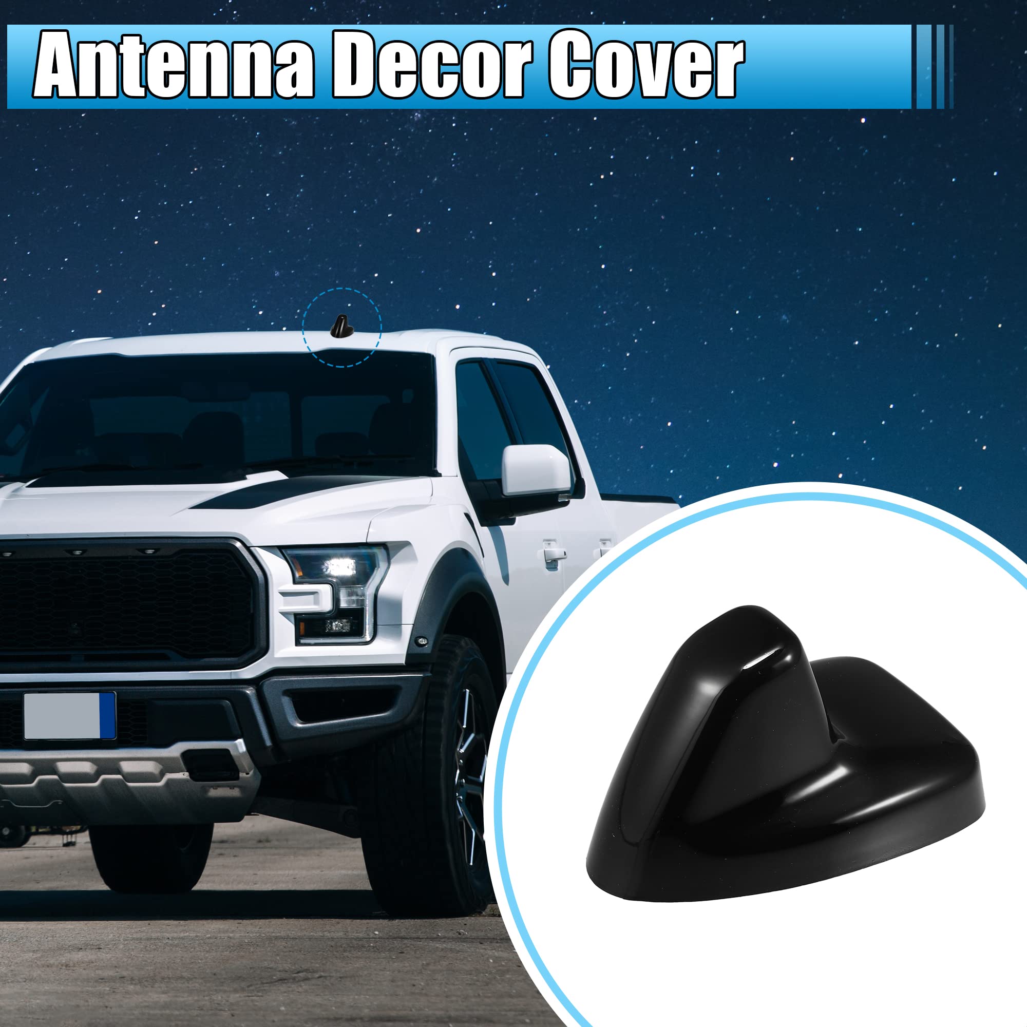 X AUTOHAUX Car Shark Fin Shape Antenna Roof Aerial Cover Trim Exterior Decoration Black for Ford F-150 2015-2020