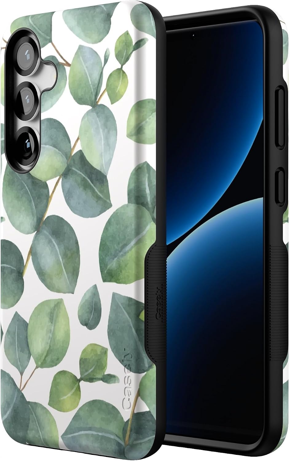 Casely Galaxy S25 Plus Case | Leaf Me Alone | Green Floral Print | Bold Protective Design | Compatible with MagSafe