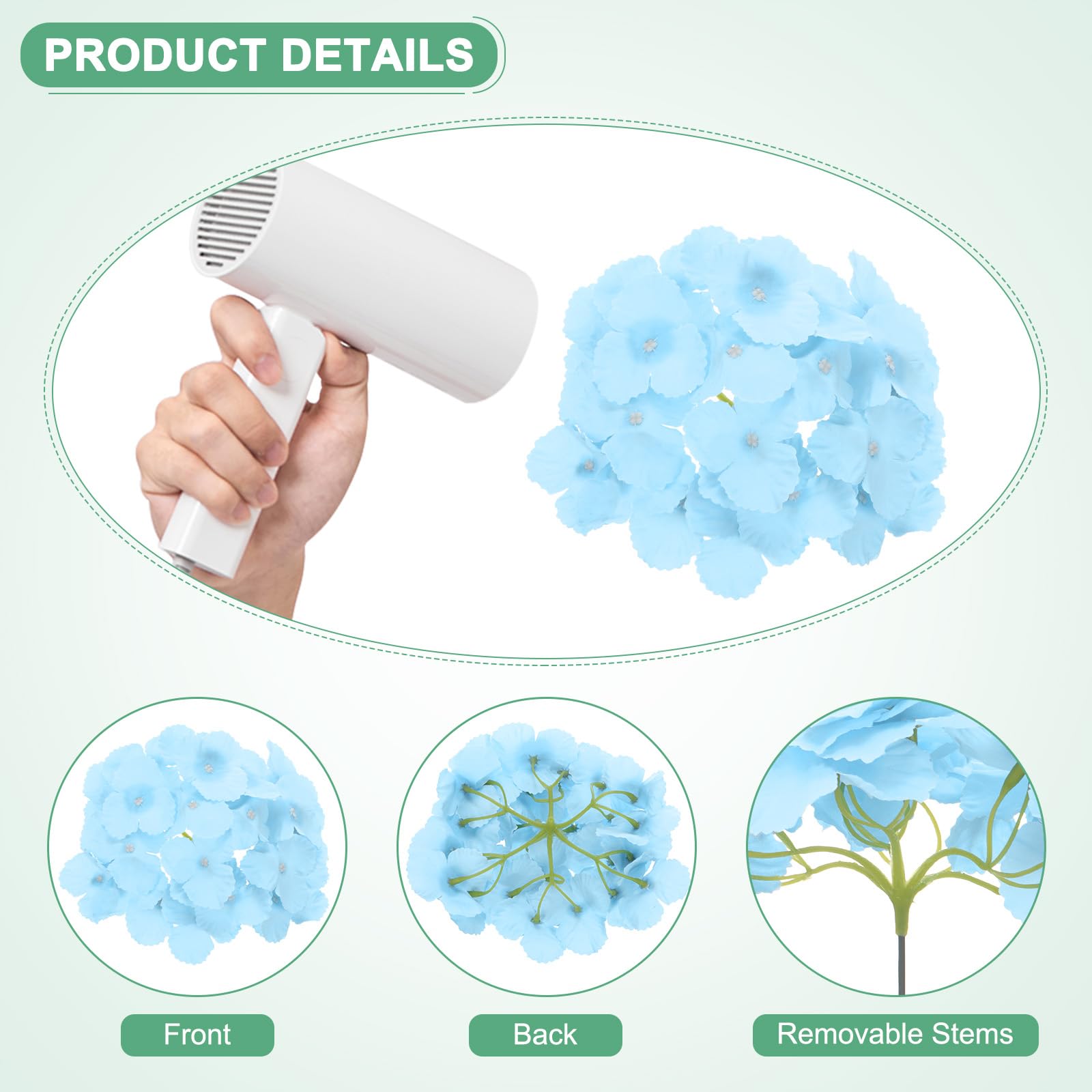 M METERXITY 66-Pack Silk Hydrangea Flowers - Image 3