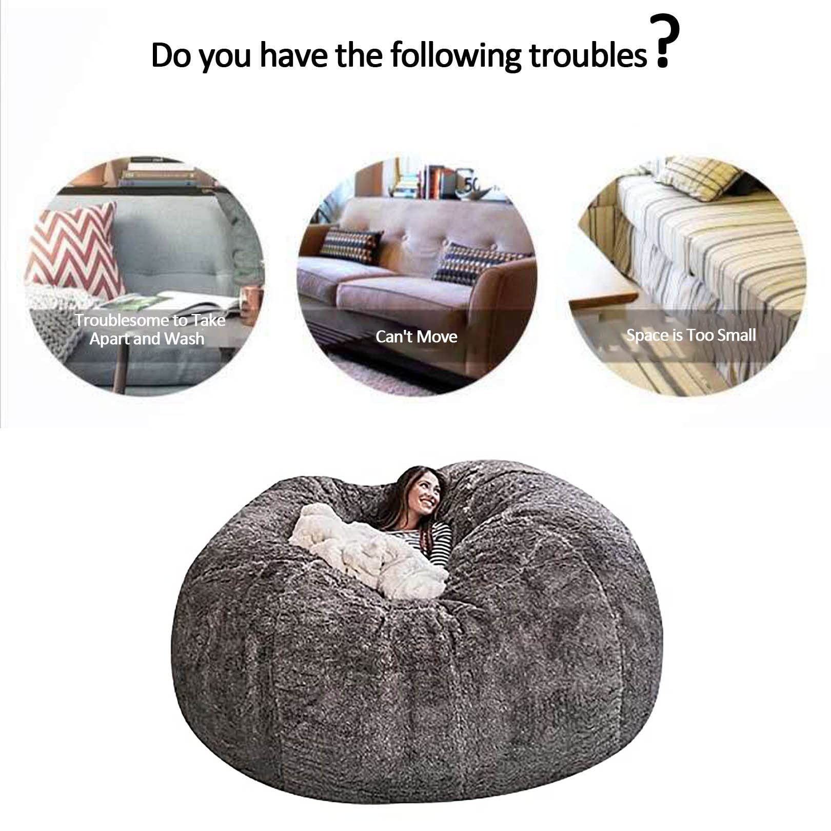 Lounge Pug, Klassieke Zitzak Stoel, Poef, Ultra Pluche Corduroy Perzik- Big Bertha Original NL