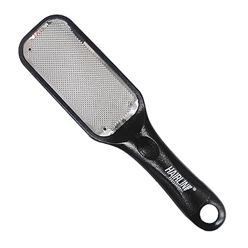 Professional Stainless Steel Foot Scrubber Rasp Scraper File with Hang Hole Handle Pedicure and Feet Care Scrub Tools for Women and Men