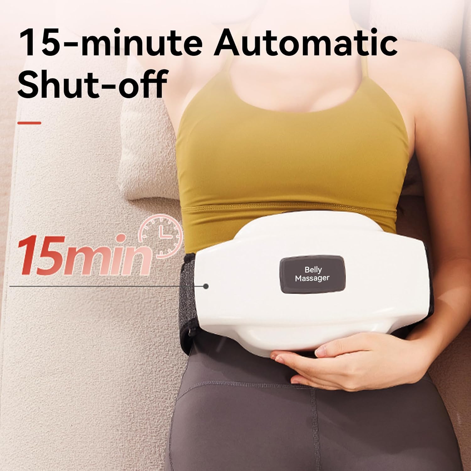 Dual Disc Abdominal Massager, Professional Hands-Free Belly Massager Machine with Heat for Digestion Aid, Relieve Bloating, Constipation, Stomach Fat & Period Cramps - Image 6