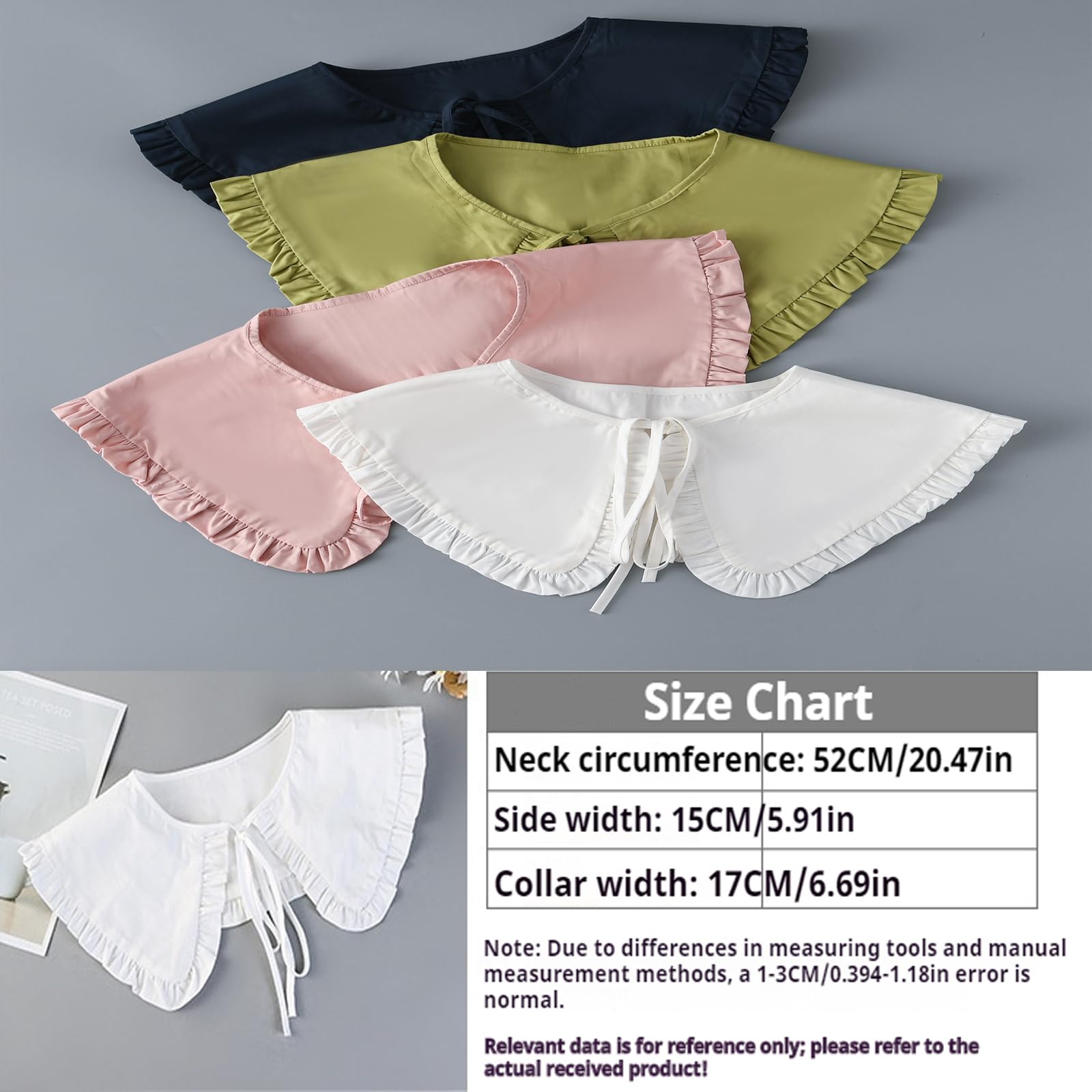 2 piezas desmontables con cuello falso, media camisa, cuello con volantes, cuello falso, cuello de vestido
