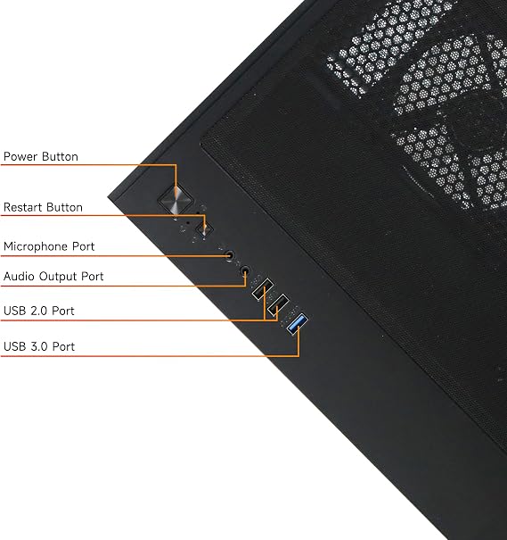 ALCPOK Gaming PC Desktop, AMD Ryzen 7 5700G 3.8GHz, 16GB DDR4 3200MHz RAM, 1TB NVMe SSD, 550W Bronze Power Supply, ARGB Fans,Tower Computer for Office,Photo Editing