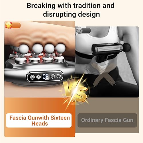 Miniatura 5 de Pistola de masaje de tejido profundo de 16 cabezas para tejido profundo, espalda, hombros, piernas, alivio del dolor, juego de pistola de masaje,