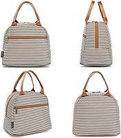 Vista 4 de Bolsa de almuerzo aislada FlowFly - Bolsa de asas organizadora para mujeres/hombres, Café