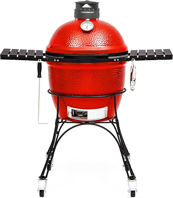 Kamado Joe Classic Joe Series II 18-inch Ceramic Charcoal Grill and Smoker with Cart in Red