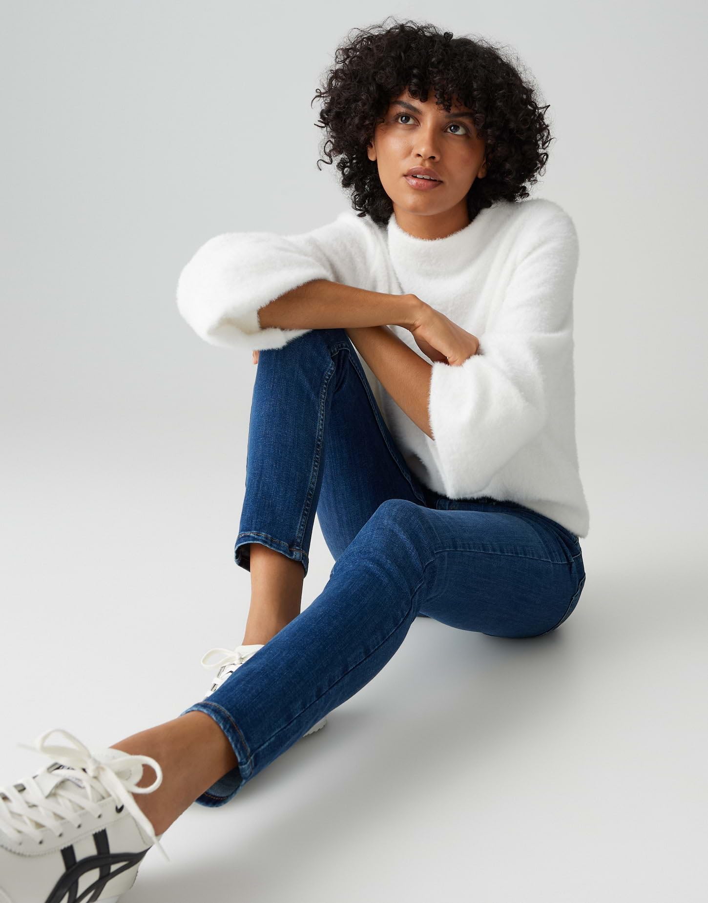 OPUS Damen Skinny | Skinny Jeans ELMA Strong Blue Low Rise aus stretchigem BCI Cotton Mix