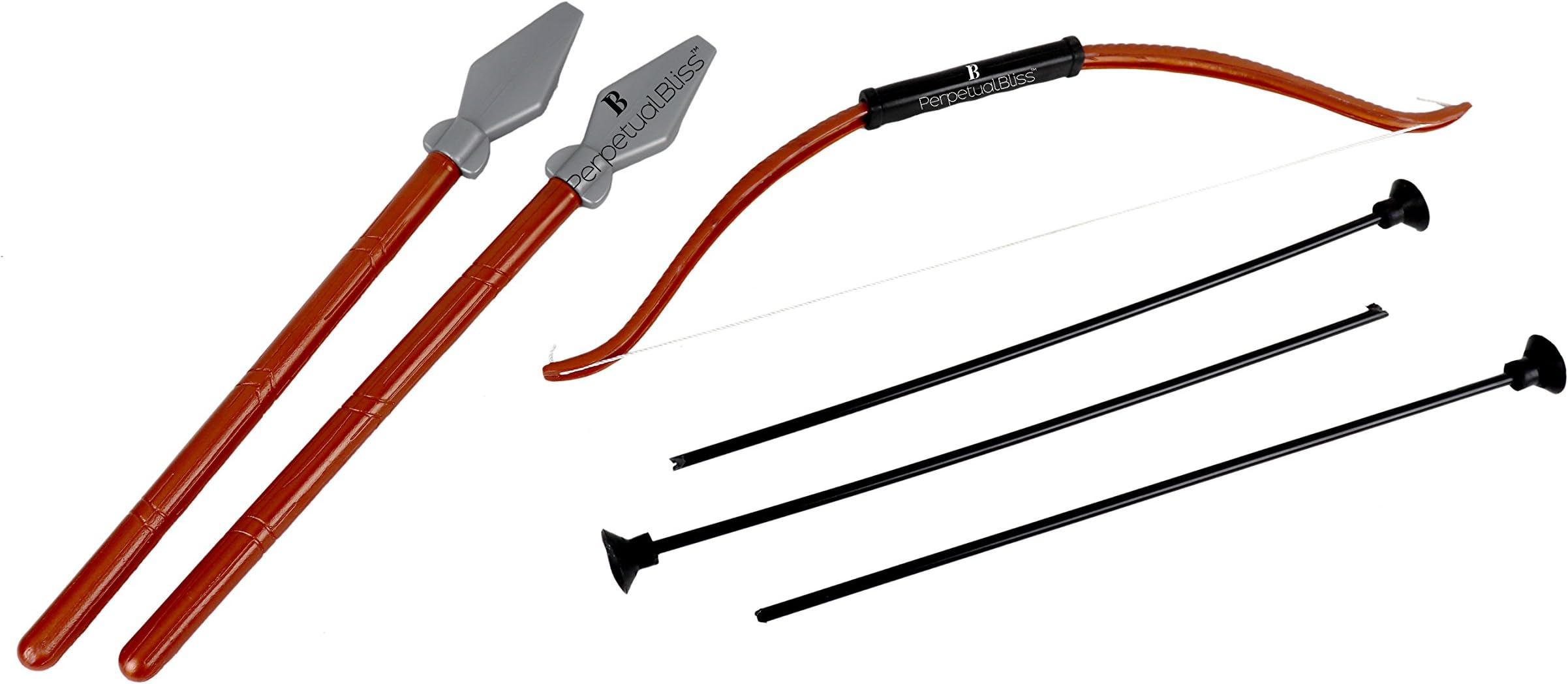 Perpetual Bliss Archery Bow and 3 Arrow Set with 2 Spear for Kids/Strong String Thread/Sport (Dimension)cm:10x3x48