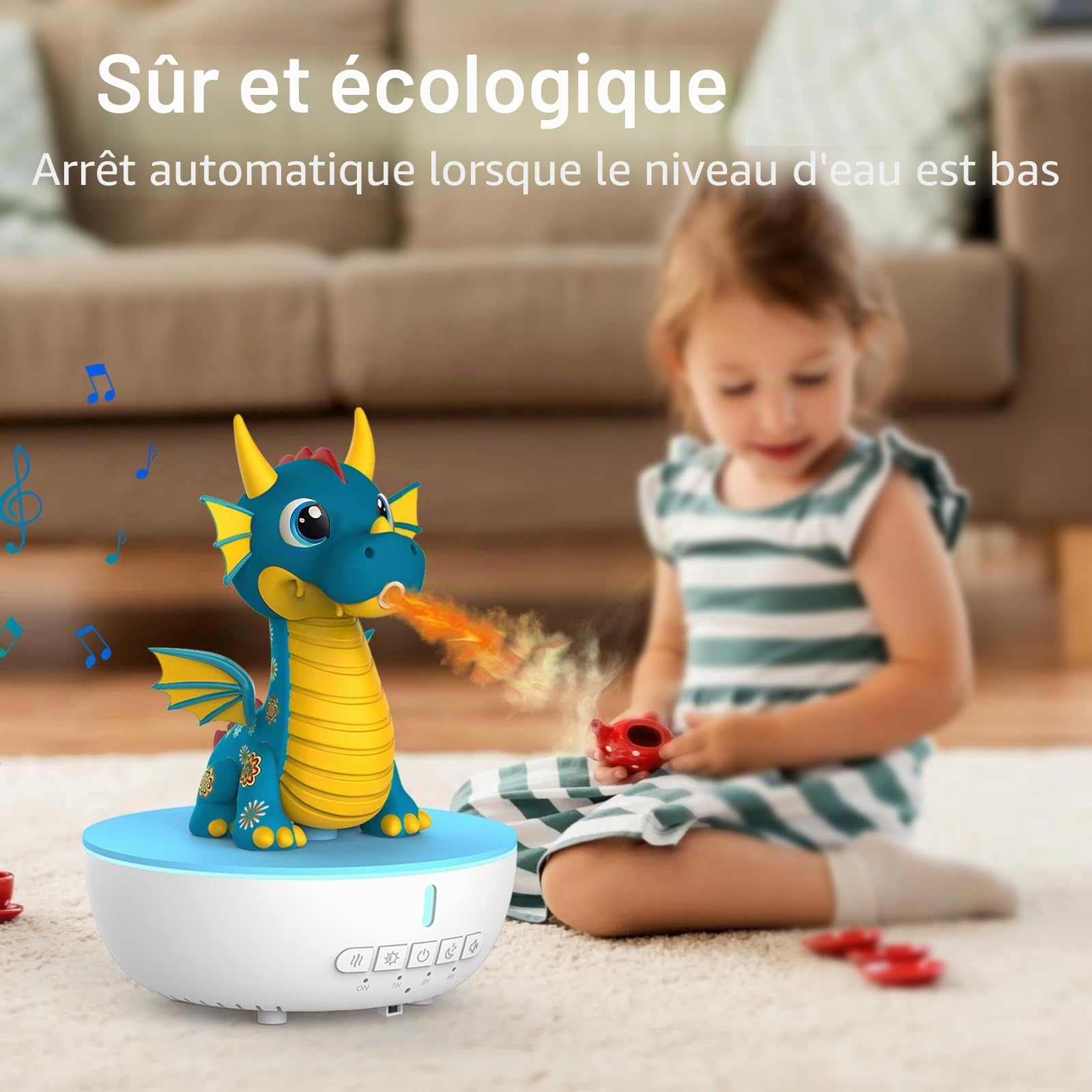 Diffuseur Huiles Essentielles avec Bruit Blanc, Humidificateur 200 ML avec Télécommande et Minuterie 1/3/6h, Diffuseur d'Huiles Essentielles pour la Chambre, Humidificateur pour Enfants (Bleu)