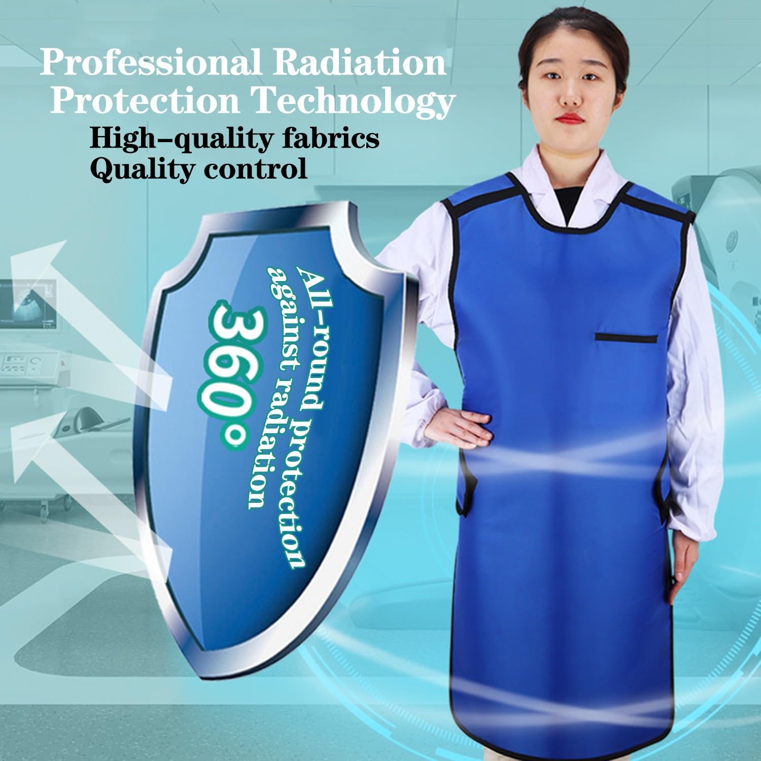 Delantal De Plomo De Rayos X para Rayos X,Chaleco De Plomo Ligero,Vestido De Plomo,Delantal De Laboratorio Dental,Bata De Plomo para Protección Radiológica,Cintura Ajustable