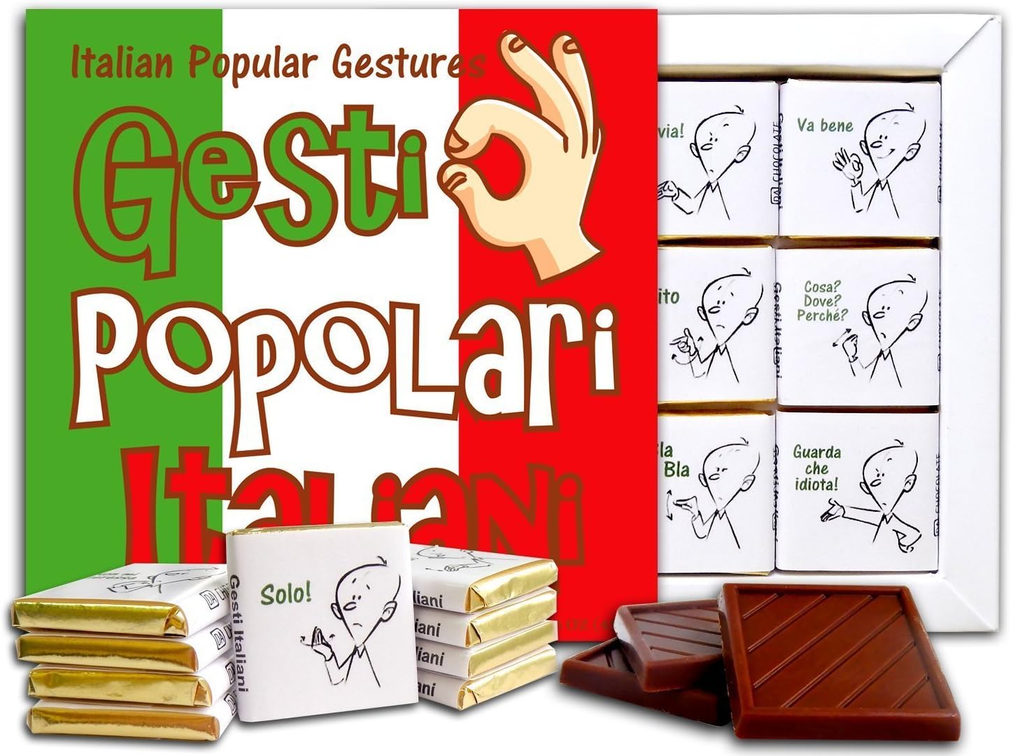 POPULAR ITALIAN GESTURES Chocolate Gift Set 5x5in 1 box [Flag Prime]