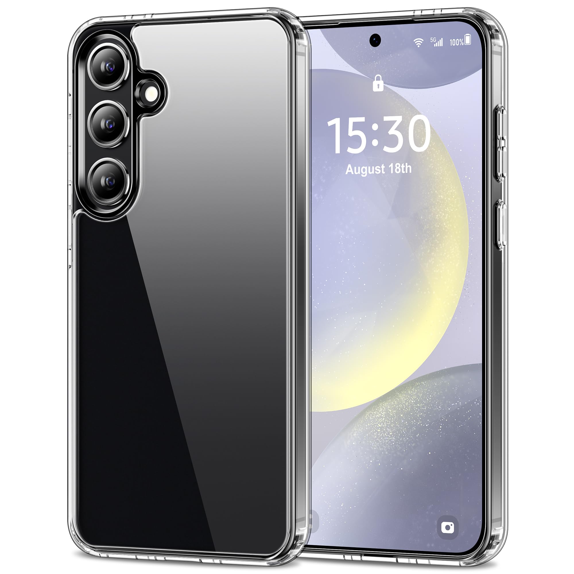HOOMIL Case for Samsung Galaxy S24 Plus, Anti-Yellowing, Clear | Shockproof & Drop Protection, Scratch Resistant, Wireless Charging Compatible, Transparent Hard Back Phone Cover Samsung Galaxy S24 Plus Clear