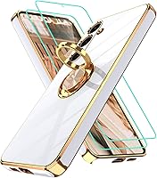 Vista 161 de Gritup Funda para Samsung Galaxy A14 5G: Funda para Samsung A14 2 piezas, protector de pantalla, soporte de anillo de rotación de 360°, soporte