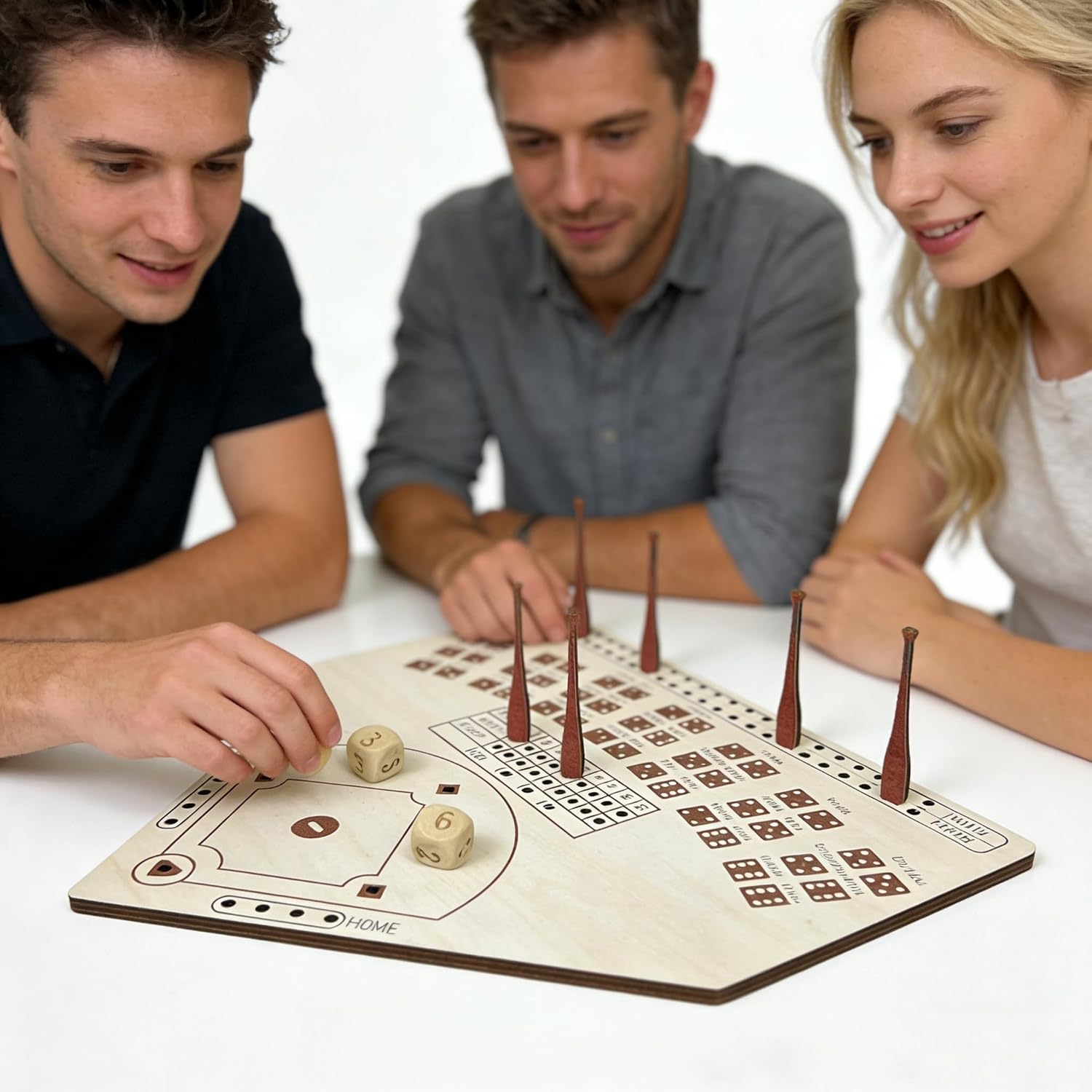 2026 Baseball Board Game, Baseball Dices Board, Wooden Baseball Travel Game with Baseball Bat, Baseball Game and Indoor Table Game for Family