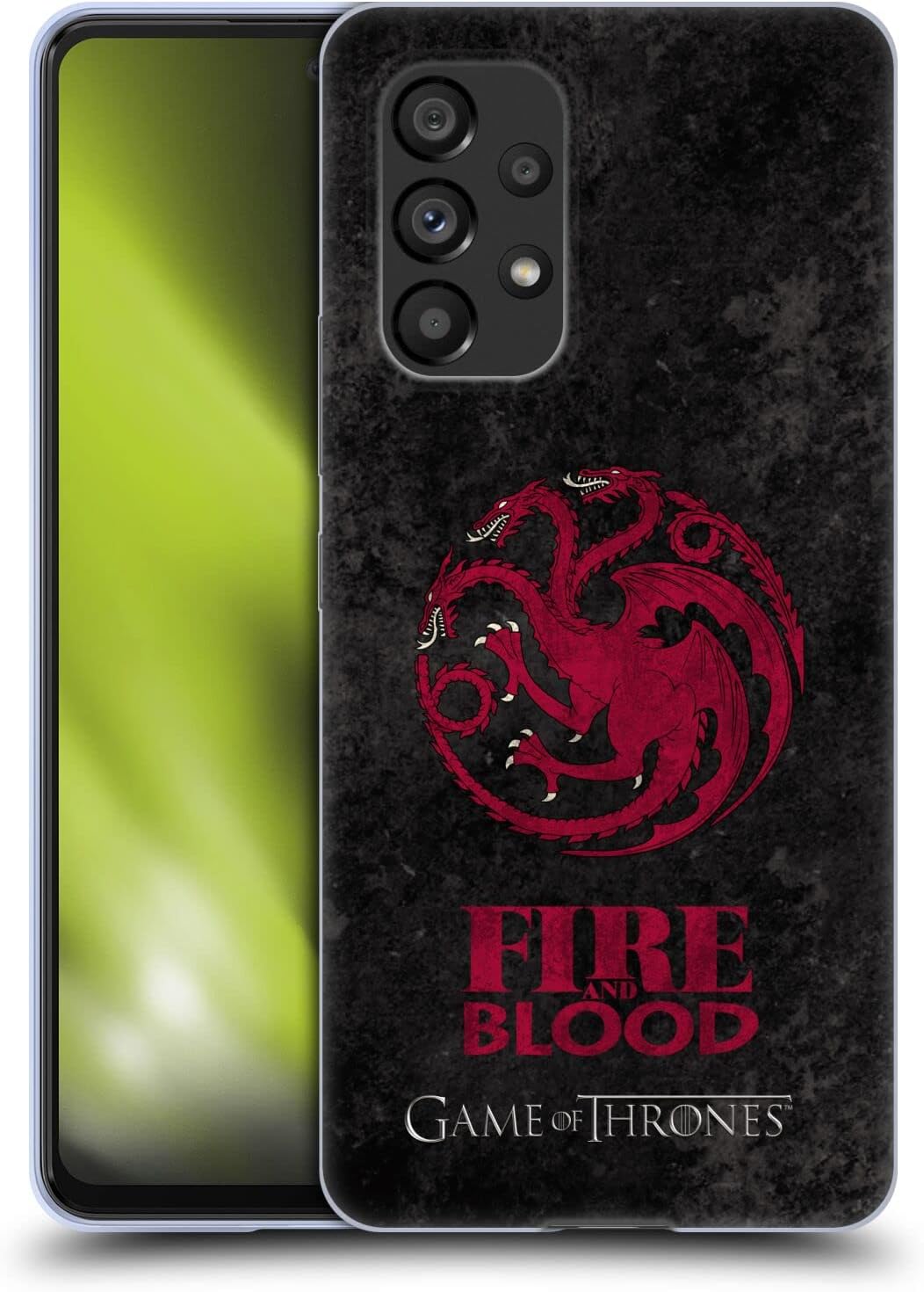 Head Case Designs Officially Licensed HBO Game of Thrones Targaryen Dark Distressed Look Sigils Gel Case [Military Grade Protection] Compatible with Samsung Galaxy A53 5G (2022)