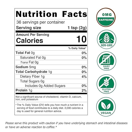 Miniatura 2 de Café de hongos descafeinado - 36 porciones, mezcla de café instantáneo incluye 10 hongos extracto en polvo de 2.12 onzas