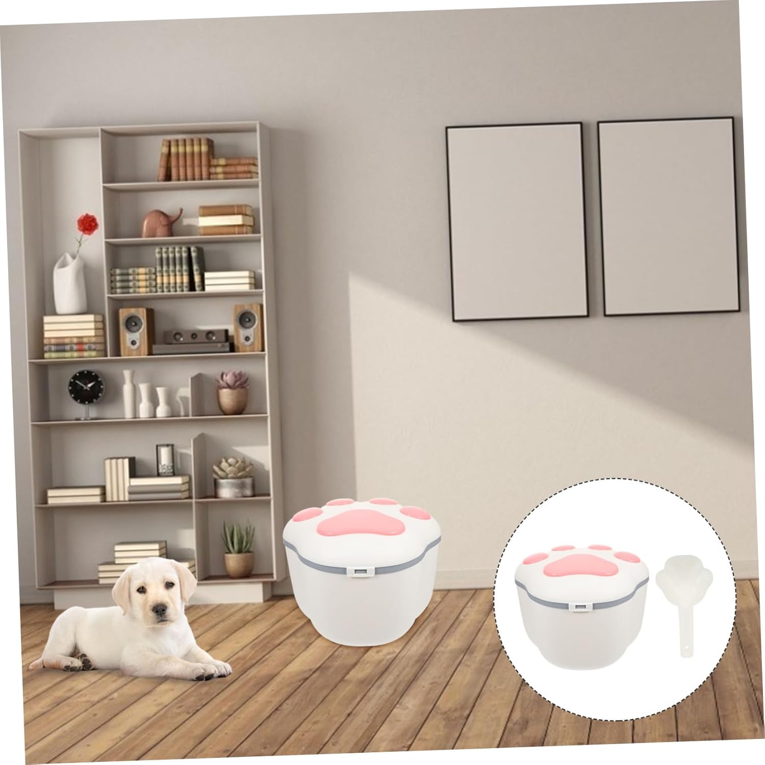 Sealed Pet Food Container with Airtight Lid PP Plastic Grain Storage Bucket for Cat and Dog Food Pet Holder for Household Use Pink Capacity
