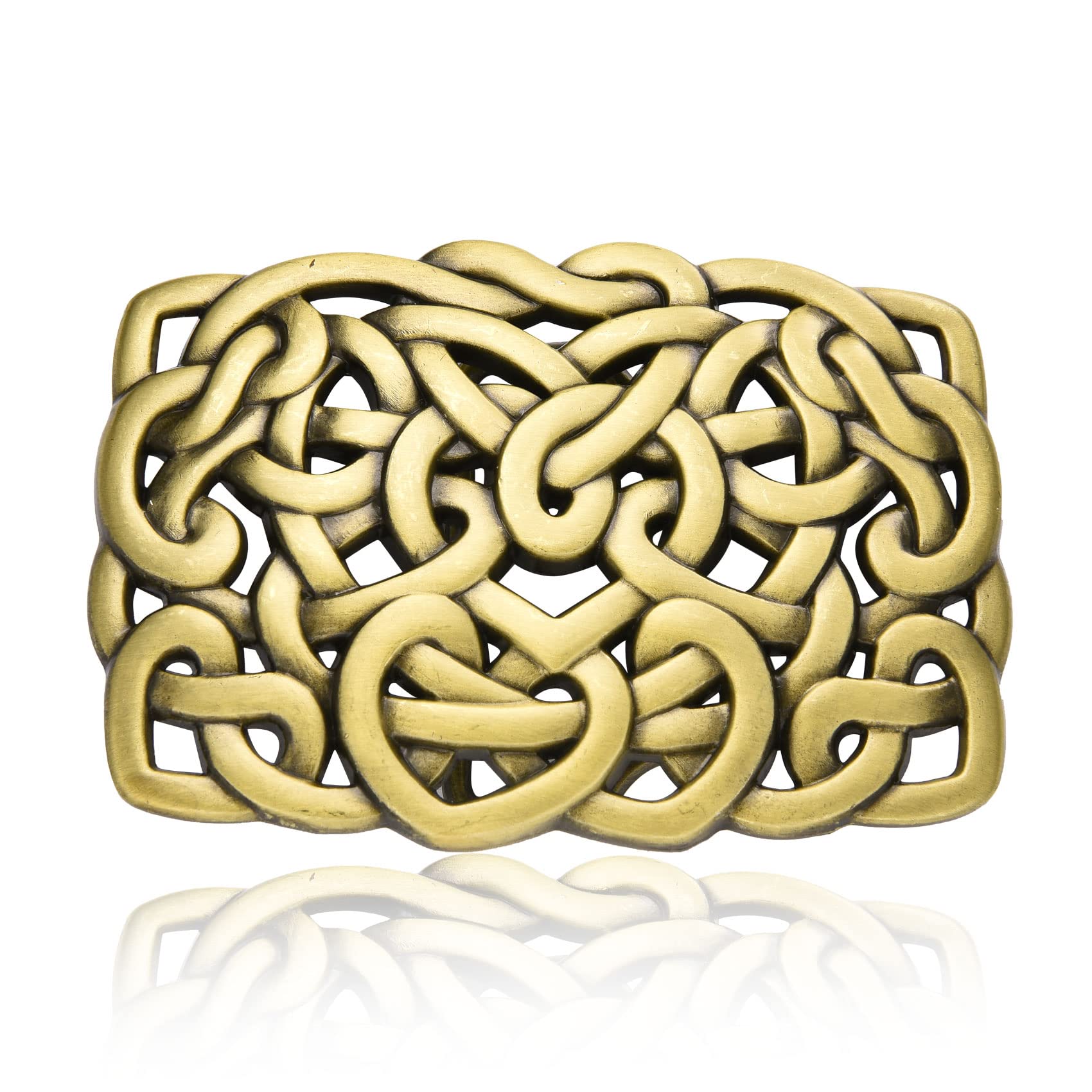 BBOTEN Keltic Knot Western Belt Buckles, Celtic Belt Buckle Heart Gold Belt Buckles for Women Girls Small Size