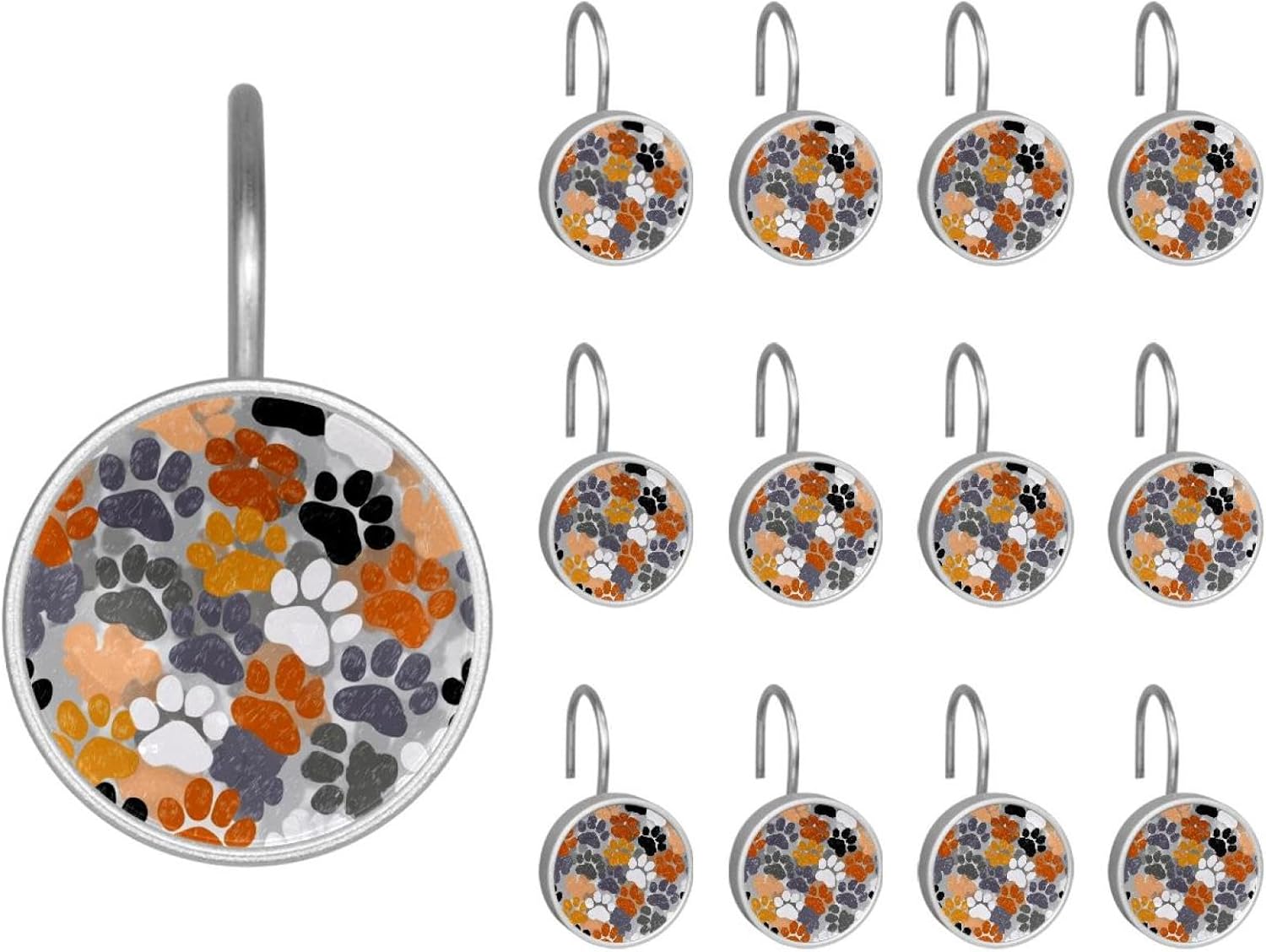 12PCS Colorful High Speed Rail Train (1) Shower Curtain Hooks Rings for Bathroom, Decorative Shower Curtain Hooks Rods Curtains and Liner