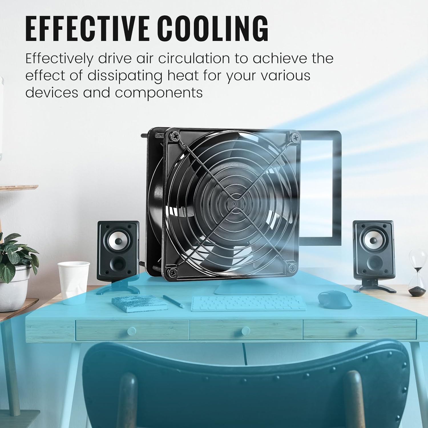 4 Pack 120V AC Fans Muffin Fan Waterproof18W 2850RPM 90CFM Life 50000 Hours Small Cooling Ventilation Exhaust Projects (120mm)