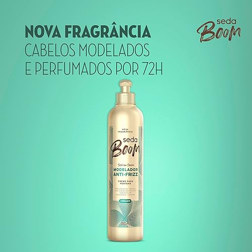 Miniatura 7 de Linha Boom - Creme para Pentear Modelador Antifrizz 350 Ml - (Colección Boom - Crema Peinadora Antifrizz 11.83 Fl Oz)