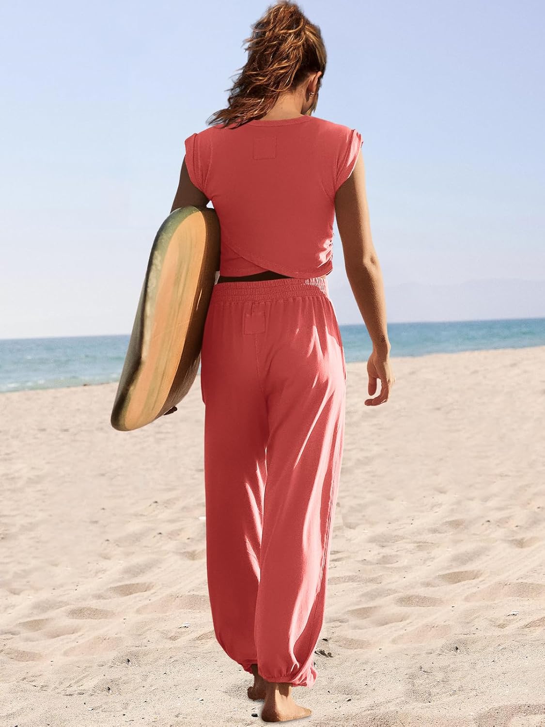 LAMISSCHE Womens Loungewear Set 2 Piece Outfits Sets Cropped Tops and Wide Leg Pants with Pockets Tracksuit - Image 4