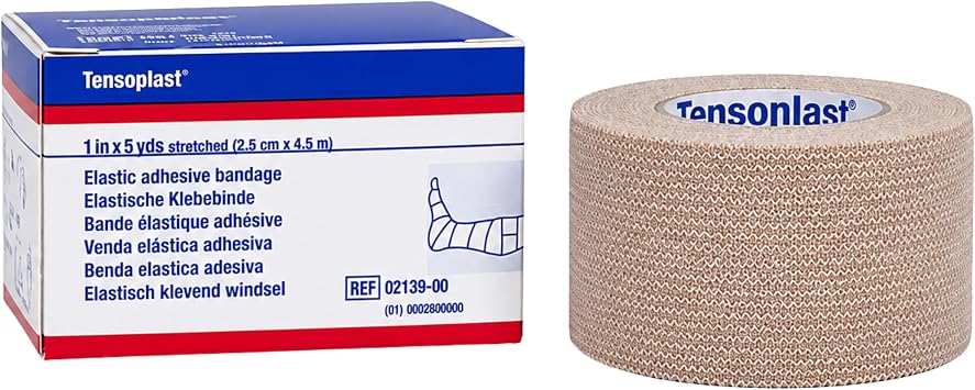 TENSOPLAST Tan 1" ELASTIC ADHESIVE BANDAGE 1" -One Individual Roll Each