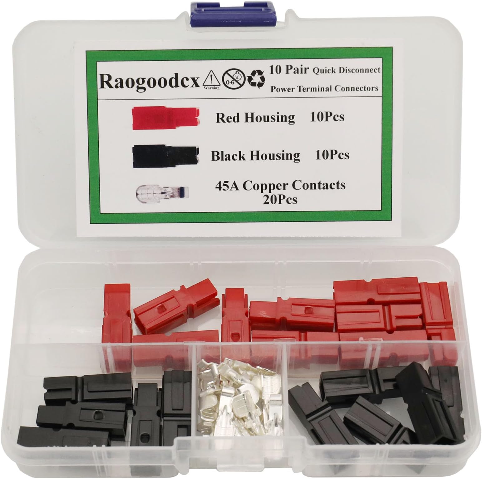 10 Pair Quick Disconnect 45AMP 600V Power Connector Battery Plug+terminals Red Black