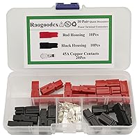 Vista 1 de 10 pares de desconexión rápida 45AMP 600V conector de alimentación Enchufe de batería+terminales rojo negro