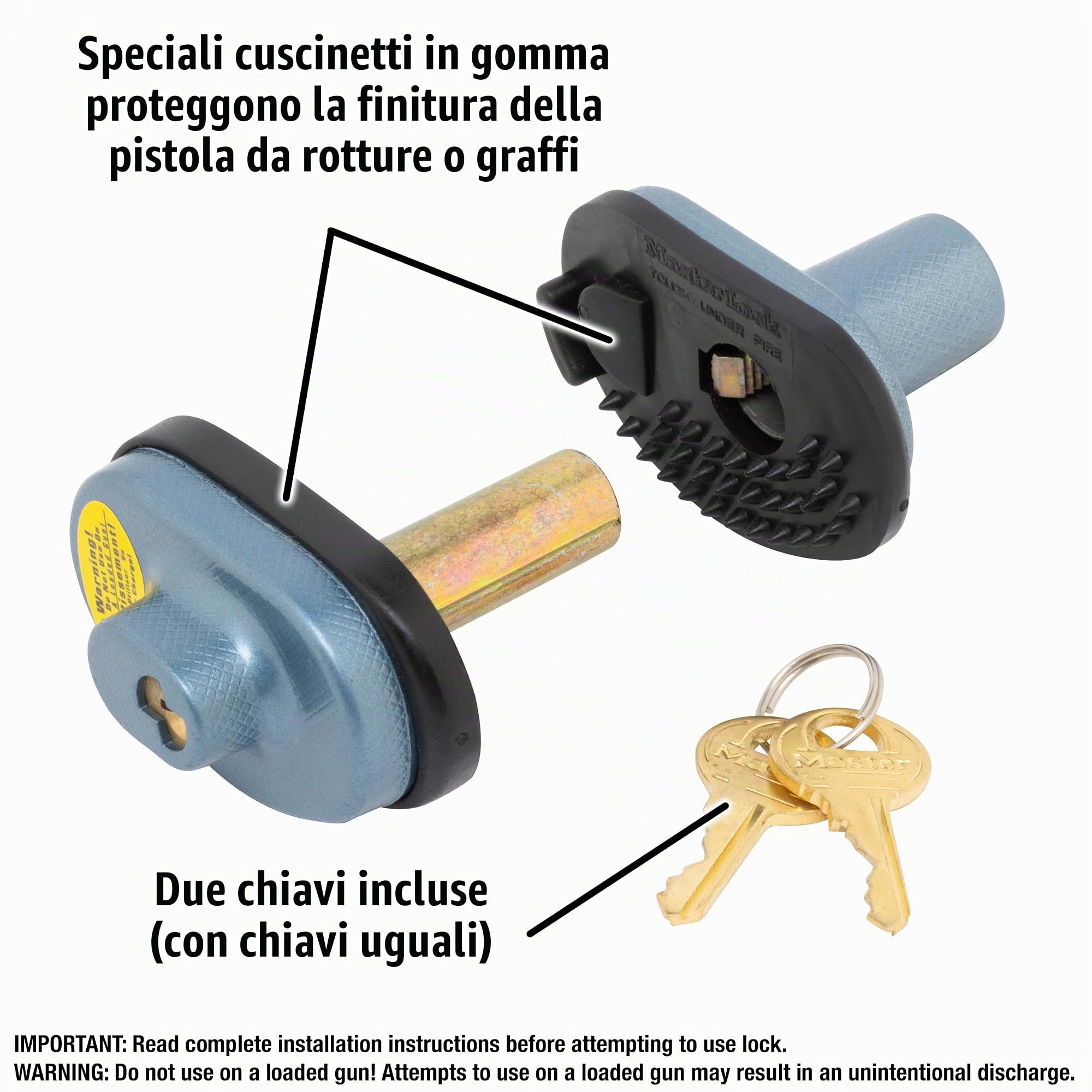 Master Lock 90DSPT Blocco Grilletto Pistola a Chiave, Multicolore, 5,7 x 3,5 x 4 cm